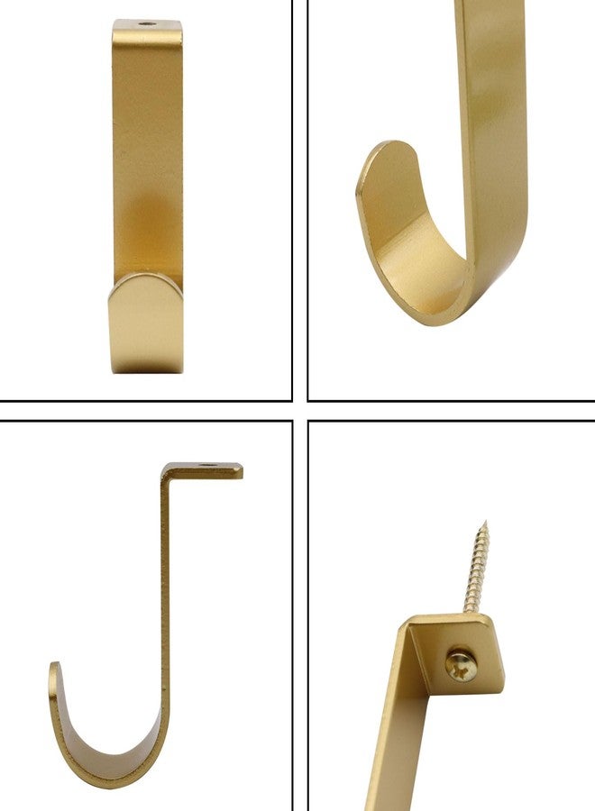 Shonmogar Ceiling Curtain Rod Brackets 3 Pack Metal Curtain Rod Holders with Screws,Curtain Rod Ceiling Mount Bracket for 1 Inch Rod, Sturdy Curtain Rod Hooks for Home Office Patio, Gold - Image 5